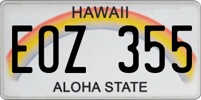 HI license plate EOZ355