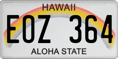 HI license plate EOZ364