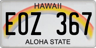 HI license plate EOZ367