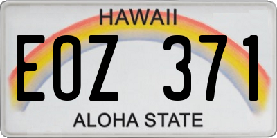 HI license plate EOZ371