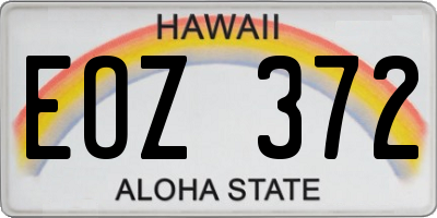 HI license plate EOZ372