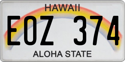 HI license plate EOZ374