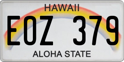 HI license plate EOZ379