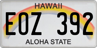 HI license plate EOZ392