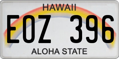 HI license plate EOZ396