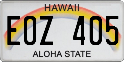 HI license plate EOZ405