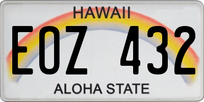 HI license plate EOZ432