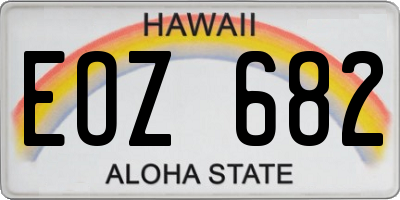 HI license plate EOZ682