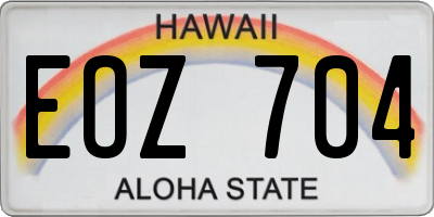 HI license plate EOZ704