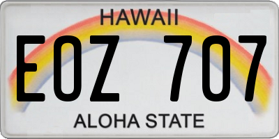 HI license plate EOZ707