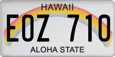 HI license plate EOZ710