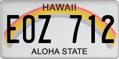 HI license plate EOZ712