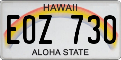 HI license plate EOZ730