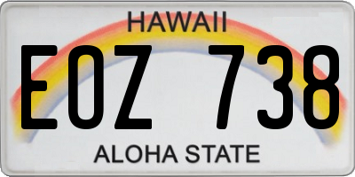 HI license plate EOZ738