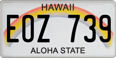 HI license plate EOZ739
