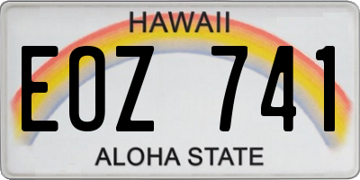 HI license plate EOZ741