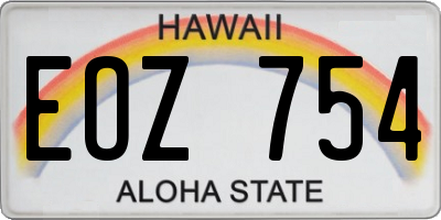 HI license plate EOZ754