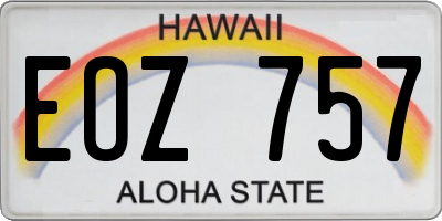 HI license plate EOZ757