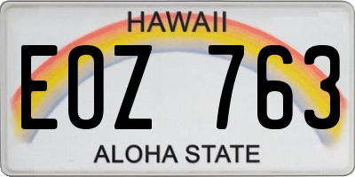 HI license plate EOZ763