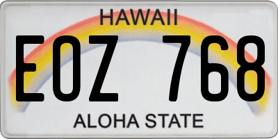 HI license plate EOZ768