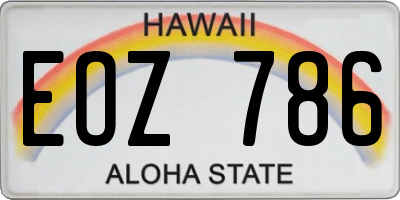 HI license plate EOZ786