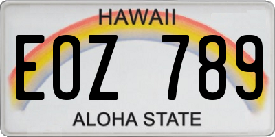 HI license plate EOZ789
