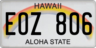 HI license plate EOZ806