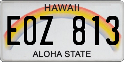 HI license plate EOZ813