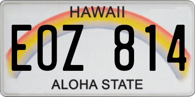 HI license plate EOZ814