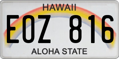HI license plate EOZ816