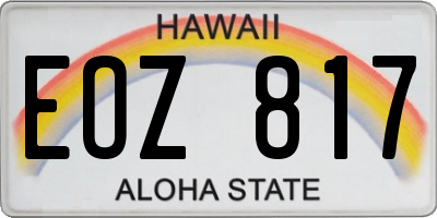 HI license plate EOZ817