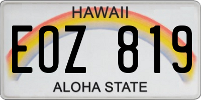 HI license plate EOZ819