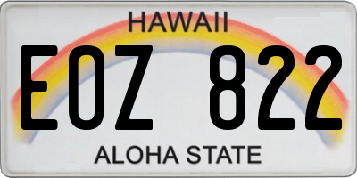HI license plate EOZ822