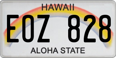HI license plate EOZ828
