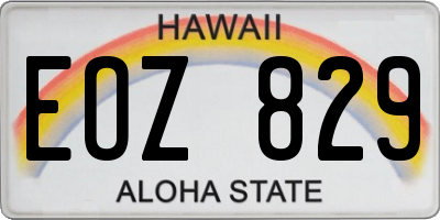HI license plate EOZ829