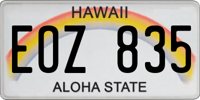 HI license plate EOZ835