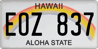 HI license plate EOZ837