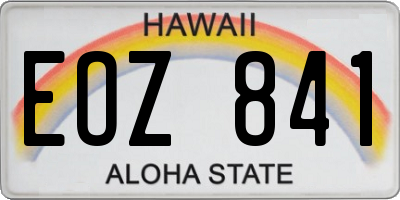 HI license plate EOZ841