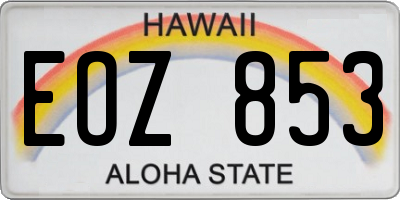 HI license plate EOZ853