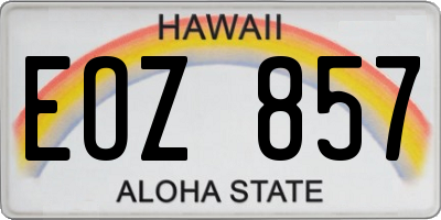 HI license plate EOZ857