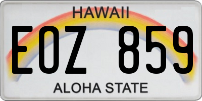 HI license plate EOZ859