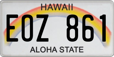 HI license plate EOZ861