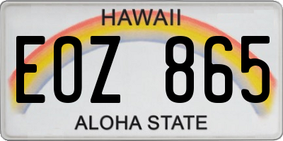 HI license plate EOZ865