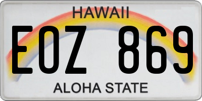 HI license plate EOZ869