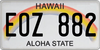HI license plate EOZ882