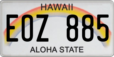 HI license plate EOZ885