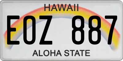 HI license plate EOZ887