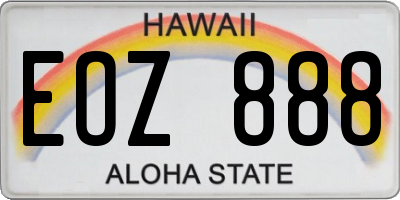 HI license plate EOZ888