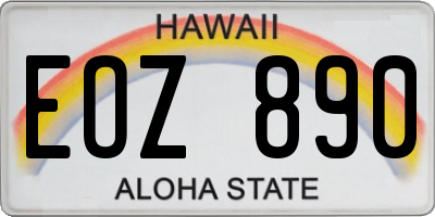 HI license plate EOZ890
