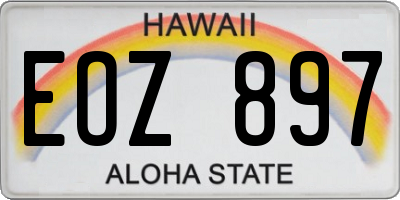 HI license plate EOZ897